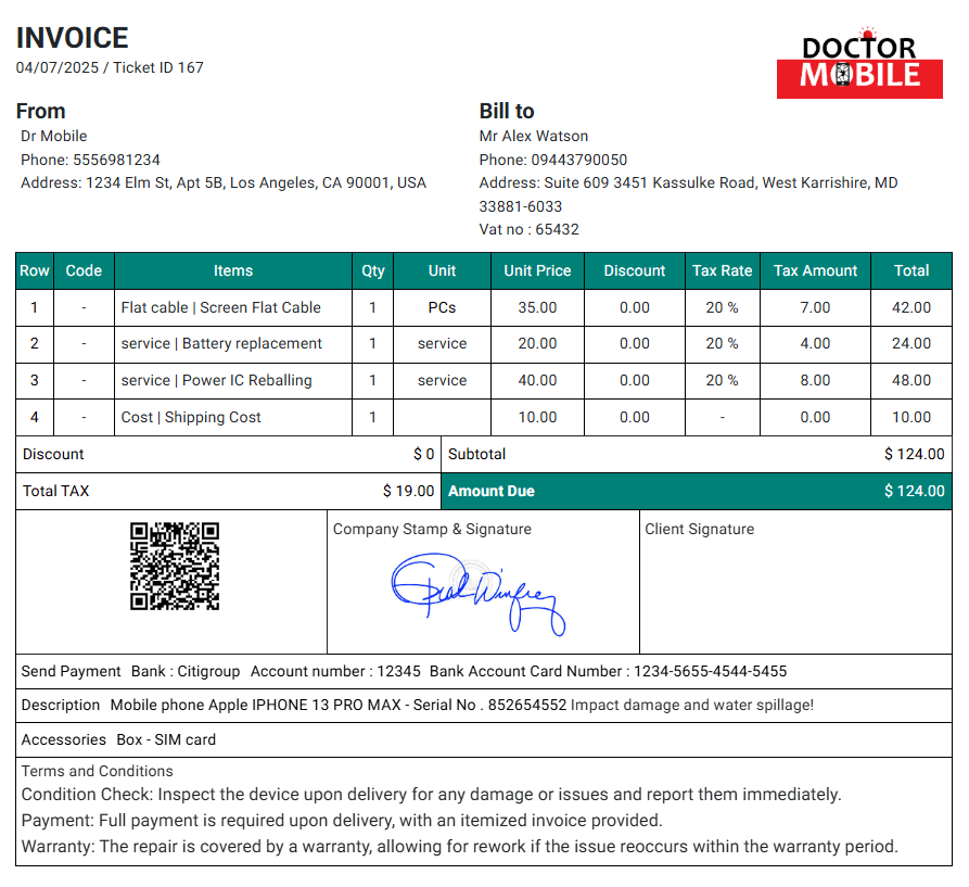 generate online invoice